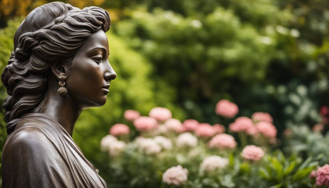 A sculpture in a picturesque garden with various unique faces and styles, captured in high-quality resolution. A sculpture in a picturesque garden with various unique faces and styles, captured in high-quality resolution.